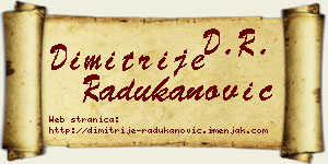Dimitrije Radukanović vizit kartica